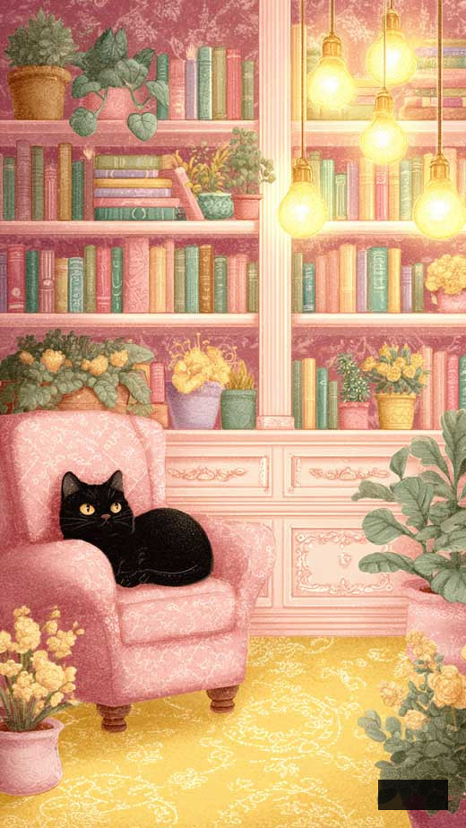 black cat cute phone wallpaper