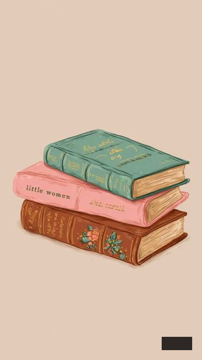 cute book lover phone background