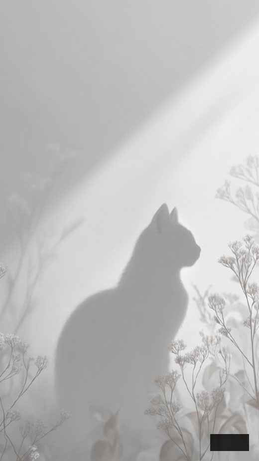 white cat silhouettes phone wallpaper