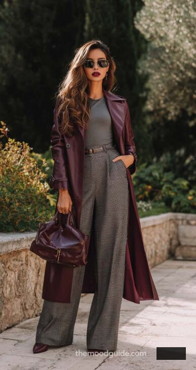 burgundy leather coat style
