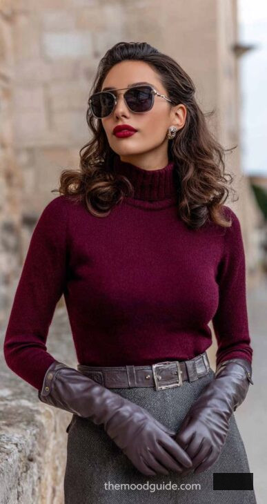 old money burgundy aesthetic outfit