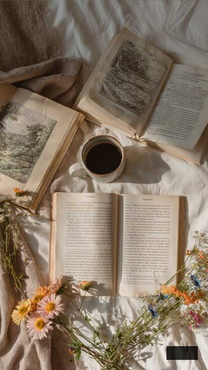 vintage books phone wallpaper free