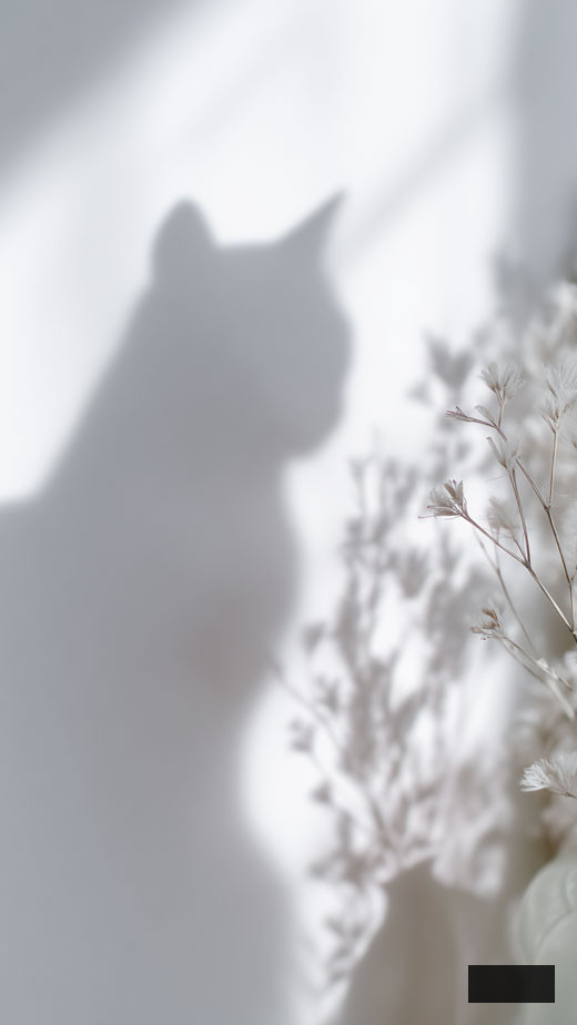 stylish white shadow chic feline phone background for lock screen