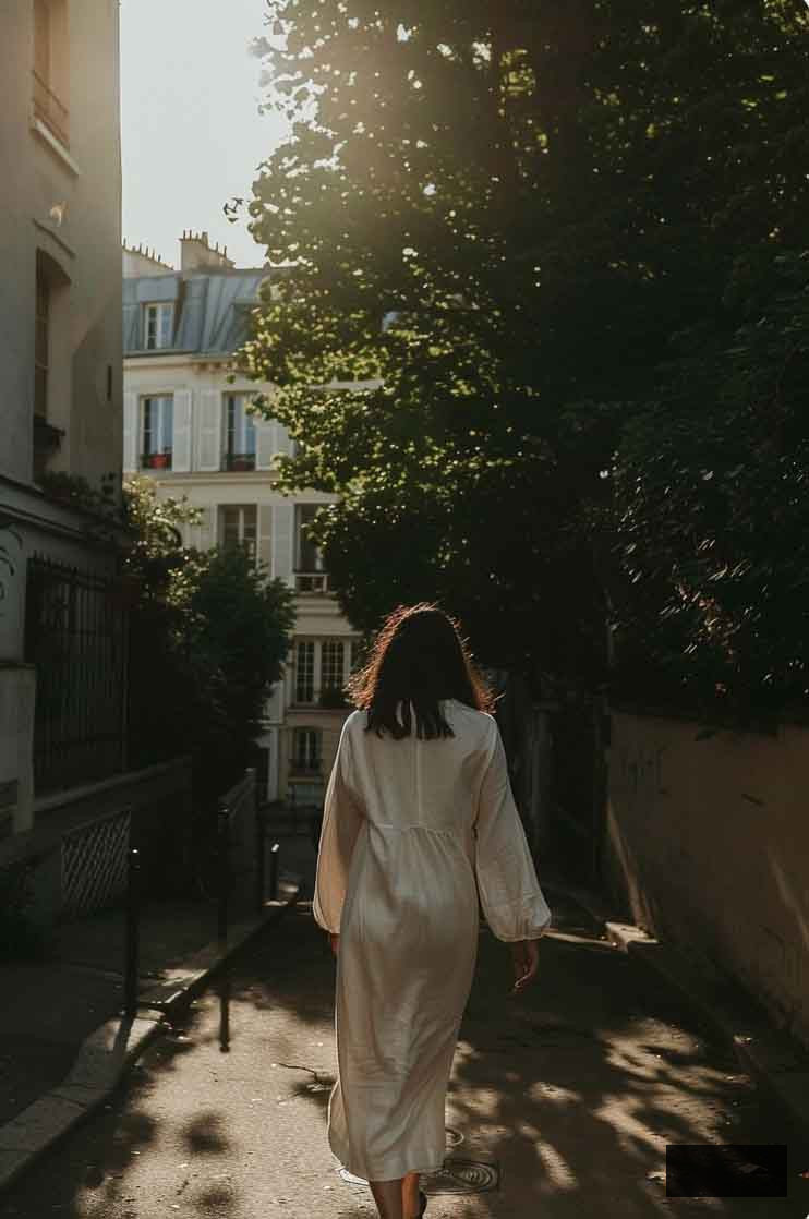 maxi white dress light academia aesthetic
