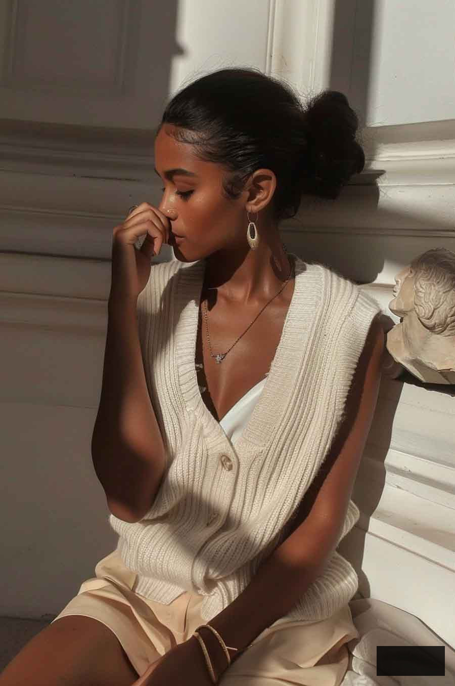 light academia summer style n black woman