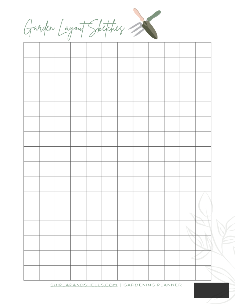 Utilizing a Gardening Journal: garden layout sketch template