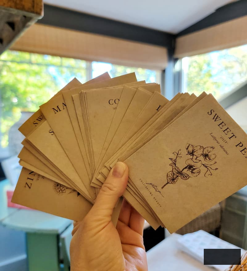 variety of seed packets