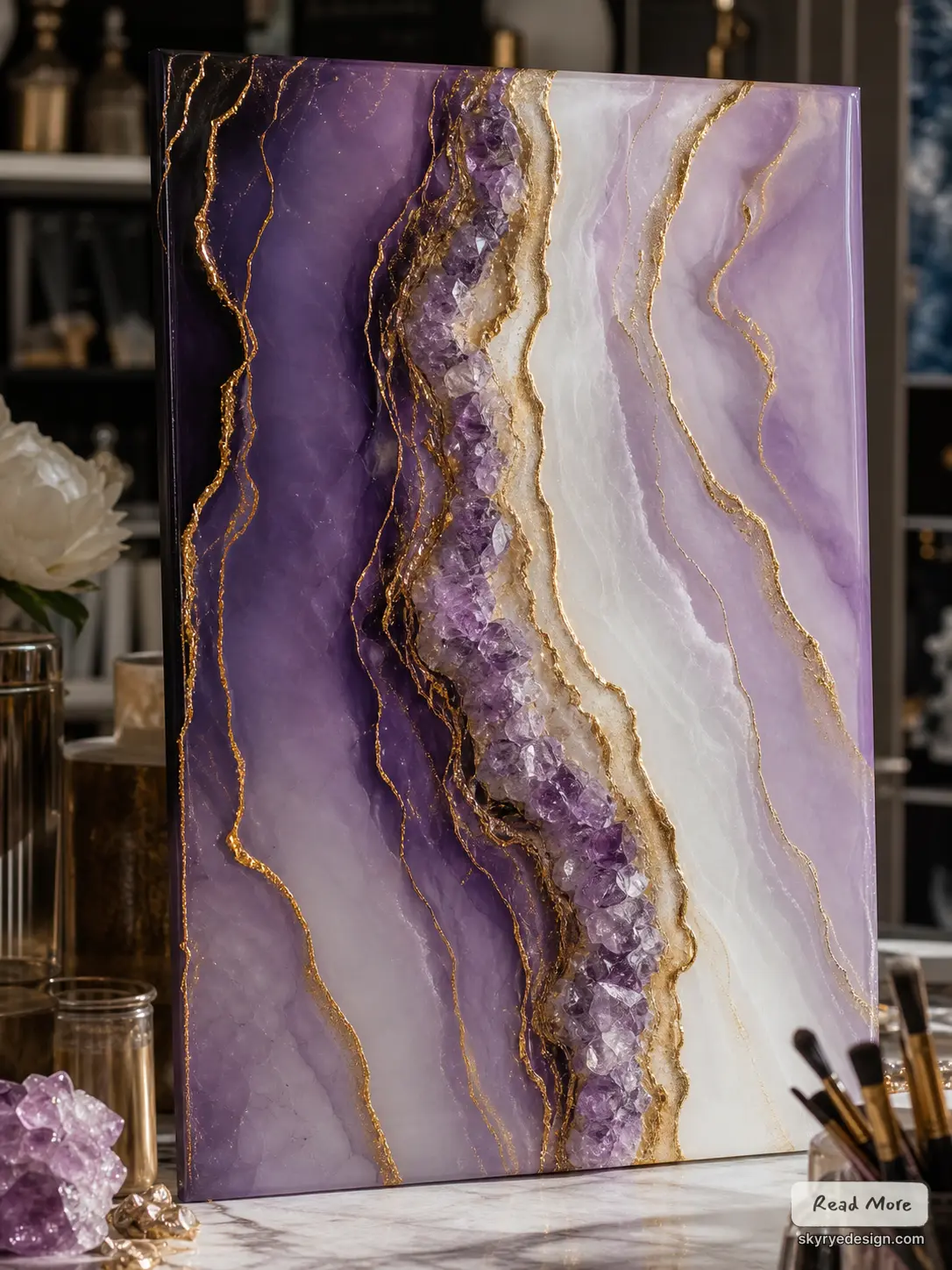 ig_035b10c4d572cae9016a19a152714c8191971df4942db36994 Amethyst geode resin wall decoration, violet crystal core with golden streaks, opulent home embellishment panel | Sky Rye Design Amethyst geode resin wall decoration, violet crystal core with golden streaks, opulent home embellishment panel