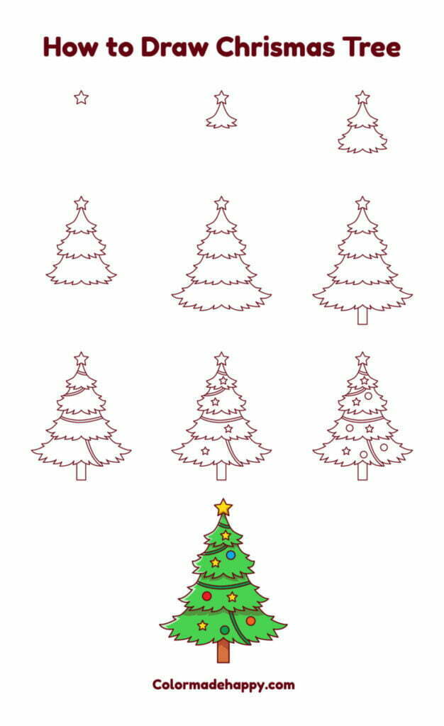 Tutorial de como desenhar uma árvore de Natal