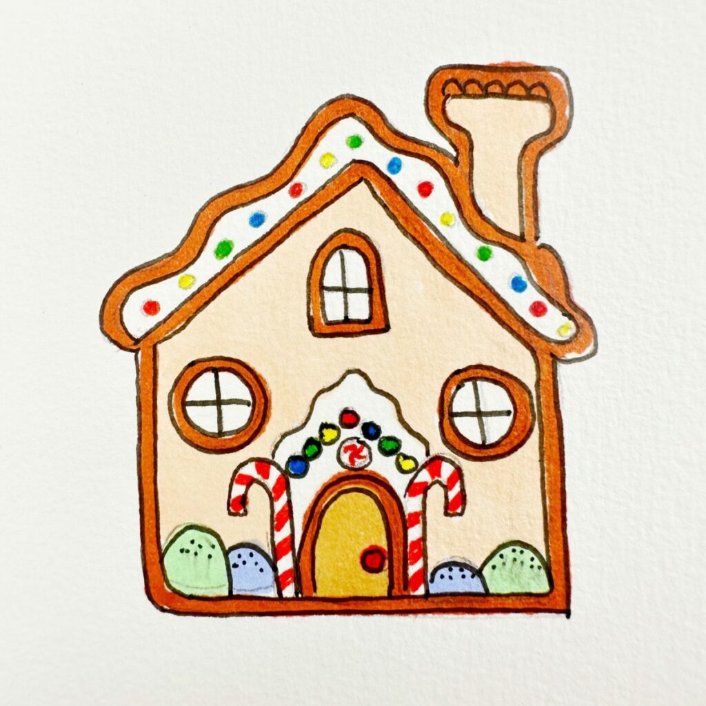 desenho de casa de biscoito de gengibre