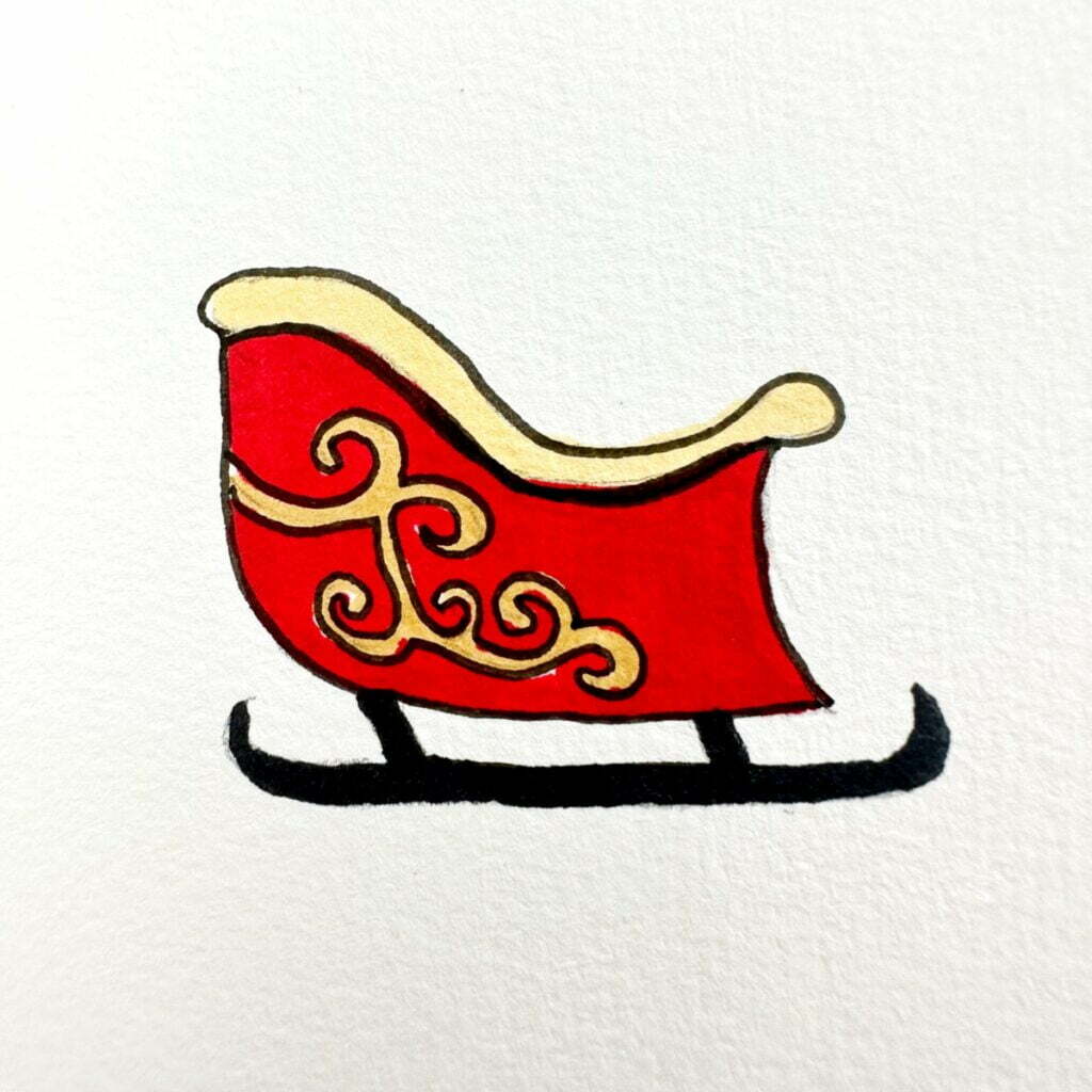 desenho de treno do papai noel