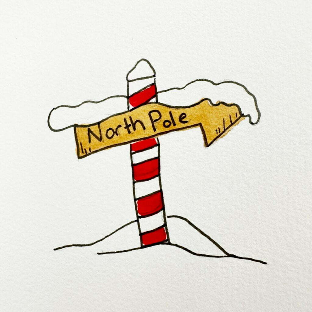 desenho de placa do Pólo Norte