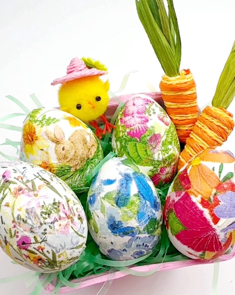 Como fazer decoupage em ovos de páscoa