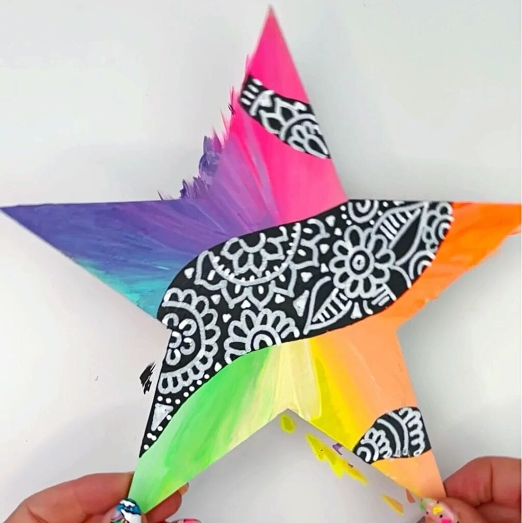 Ideia de Pintura de Estrela Abstrata e Técnica de Arte Abstrata