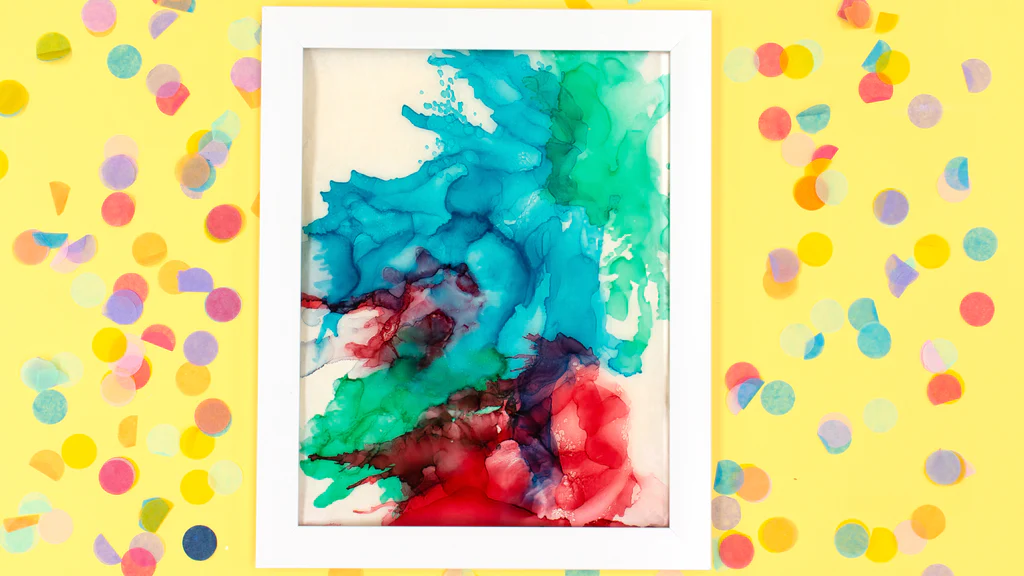 Arte Abstrata com Tinta de Álcool em Vidro
