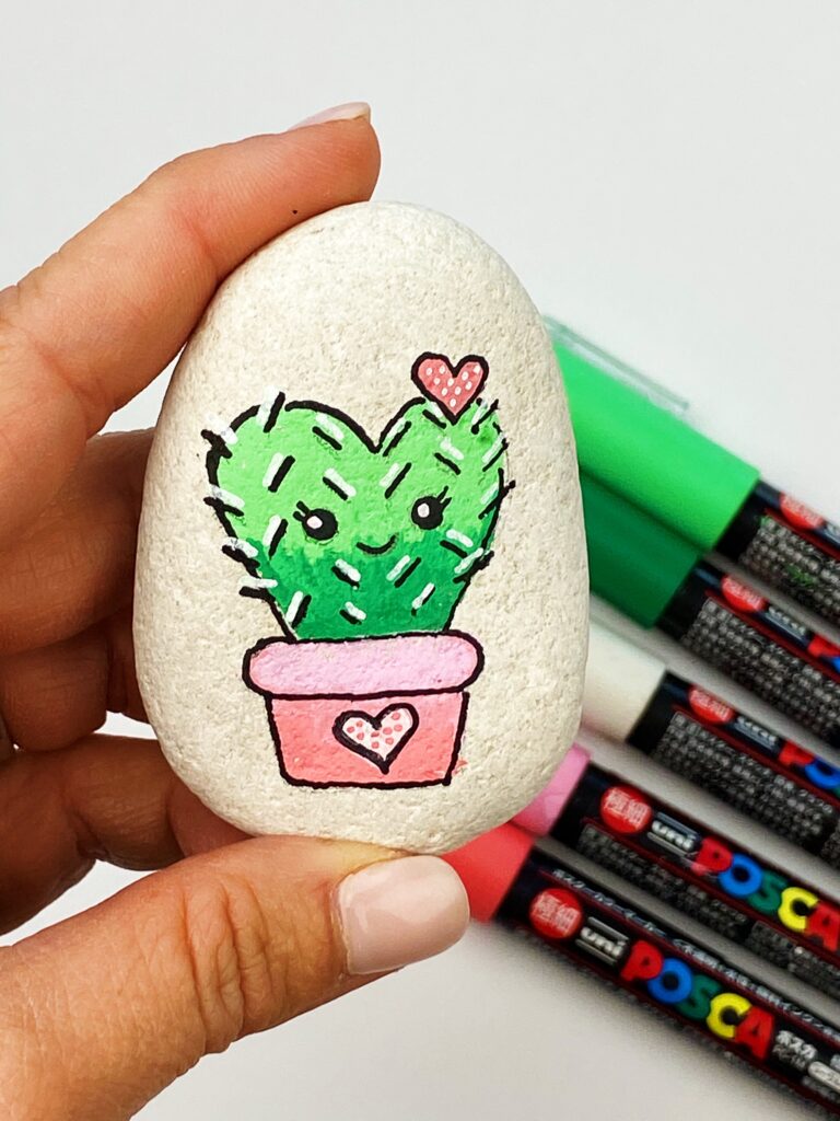 Cacto Pintado para o Dia dos Namorados