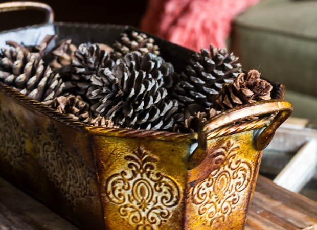 Cheio de achados de bazar, elementos naturais e acessórios reaproveitados, o blog Marty’s Musings compartilha dicas e truques fáceis de decoração de outono.