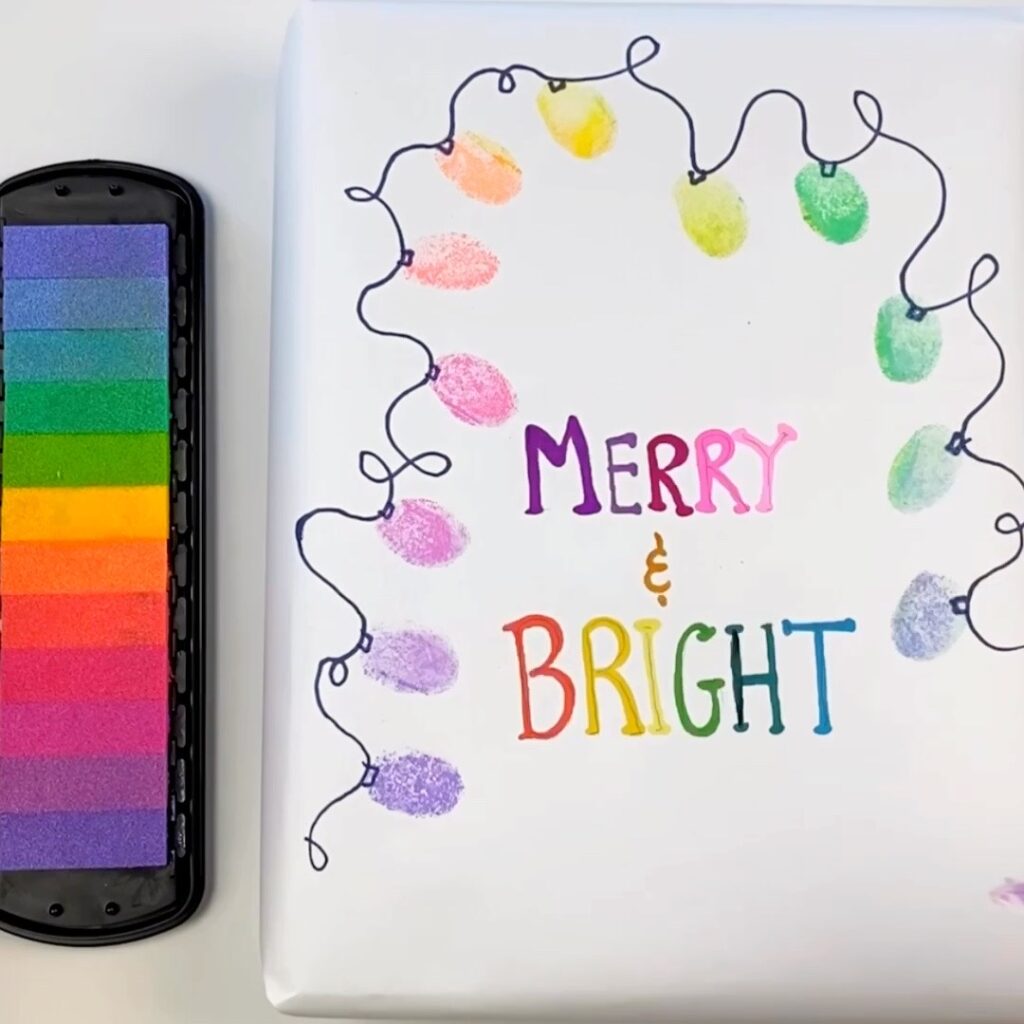 Papel de presente de Natal DIY pronto