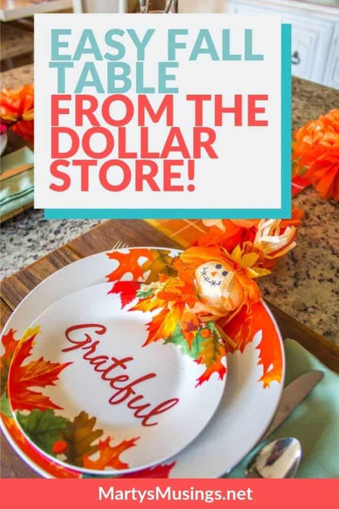 mesa de outono fácil da Dollar Store