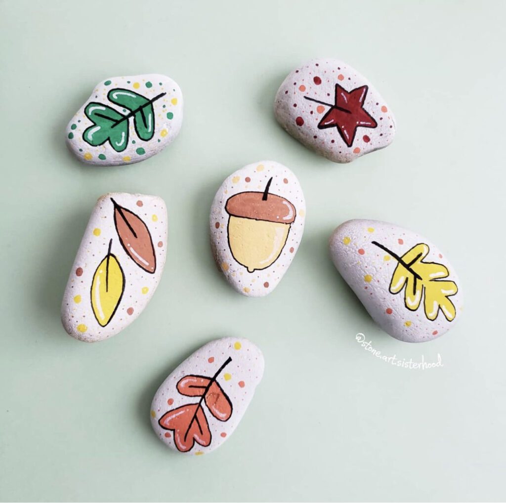 Ideias de Pedras Pintadas de Outono
