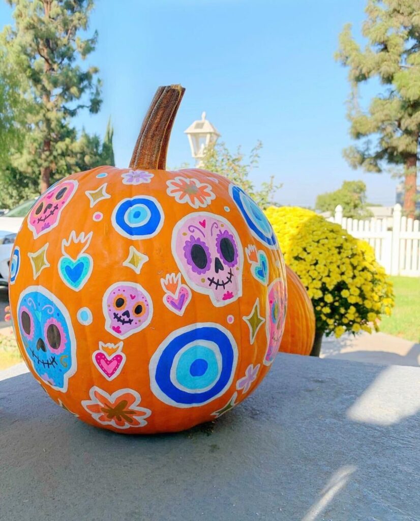 Sugar skull pumpkin