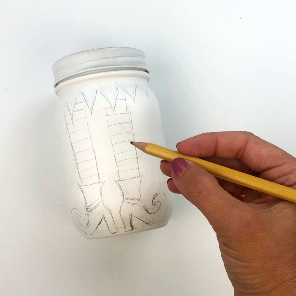Desenhando o design da perna no frasco