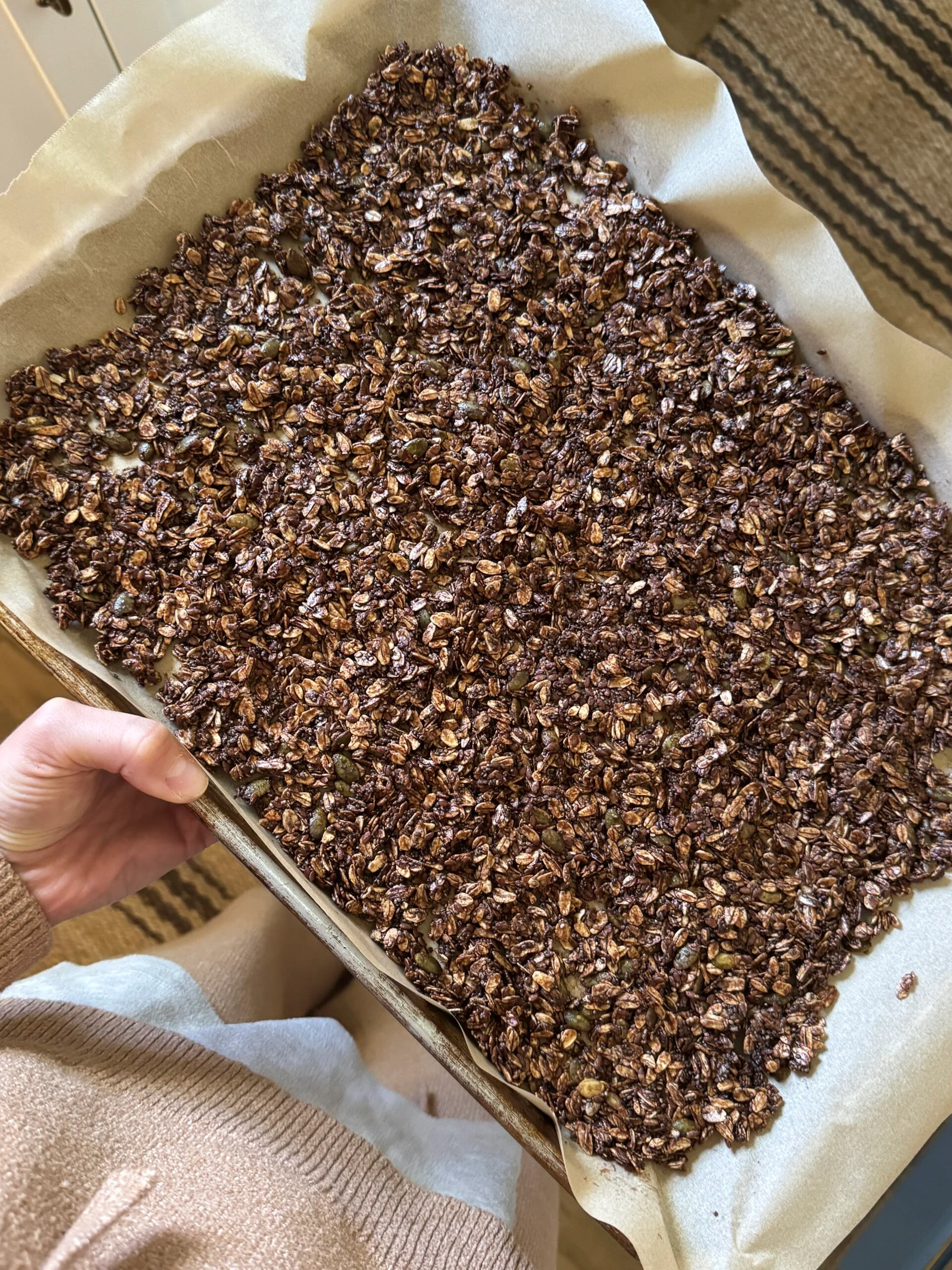 Receita de granola de chocolate viciante