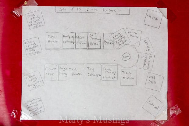 Diagrama da montagem de uma vila de Natal