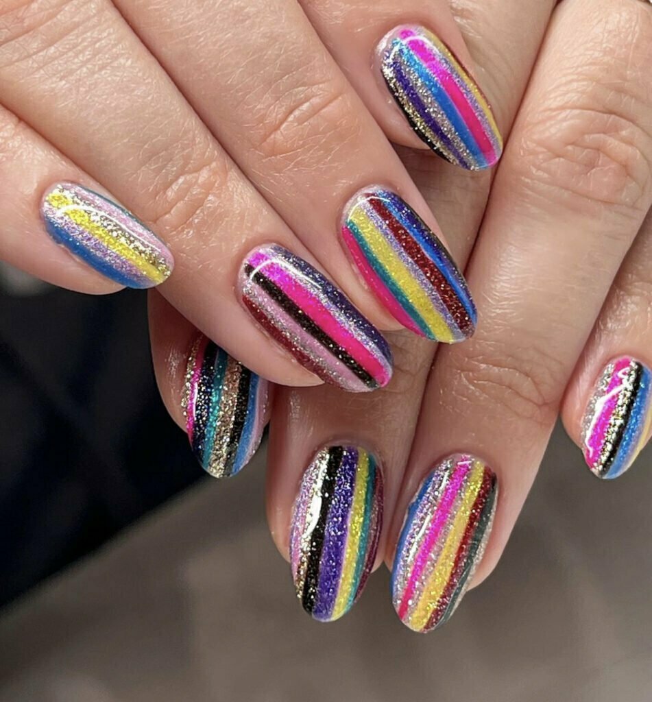 unhas com glitter