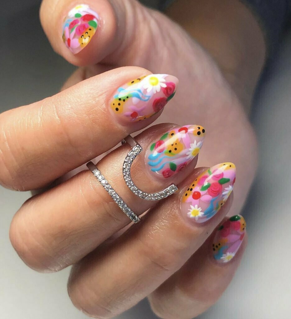 Unhas de flores