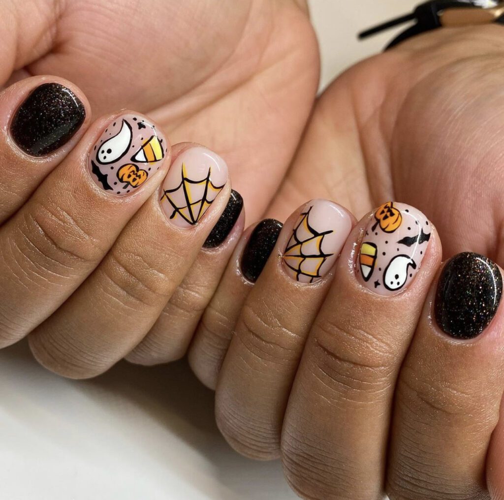 Nail art temática assustadora