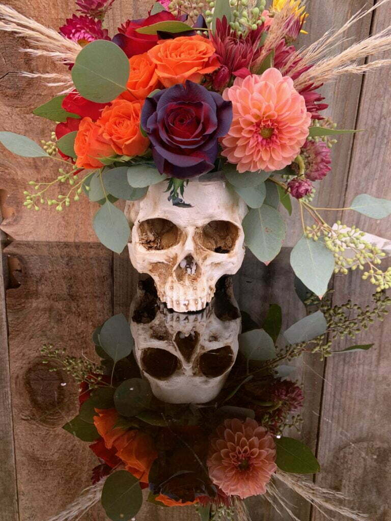 Centro de Mesa de Crânio para Halloween