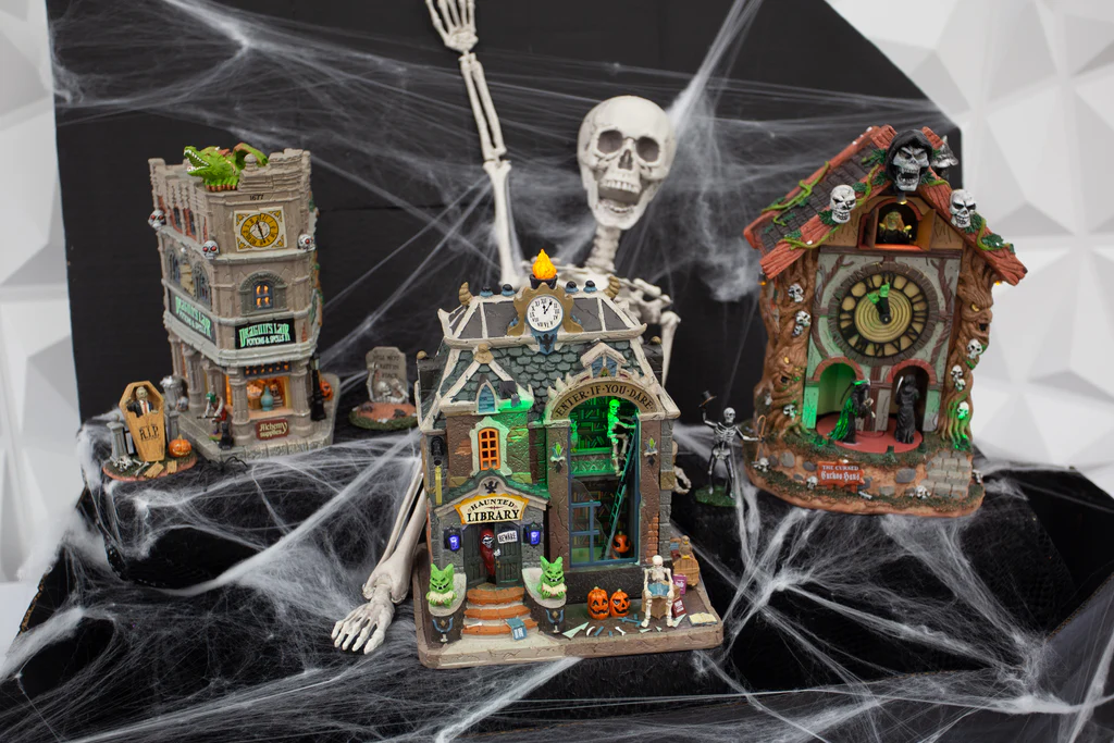 Exibição do Caixão da Coleção Lemax Spookytown e DIY