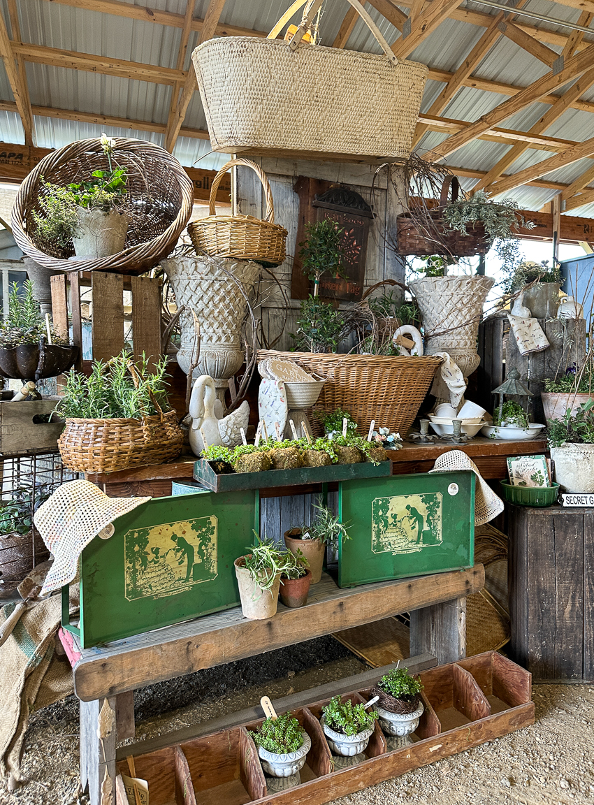 Explore my vintage booth from the Lucketts Spring Market. It's one of the trendiest vintage markets on the East Coast! #vintage #vintagedecor lucketts spring market vintage display