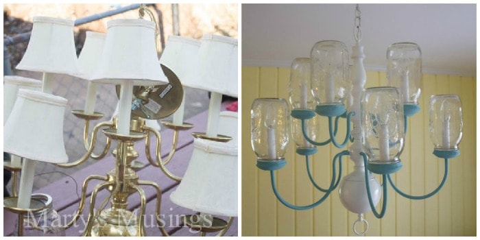 Colagem do lustre de potes Mason