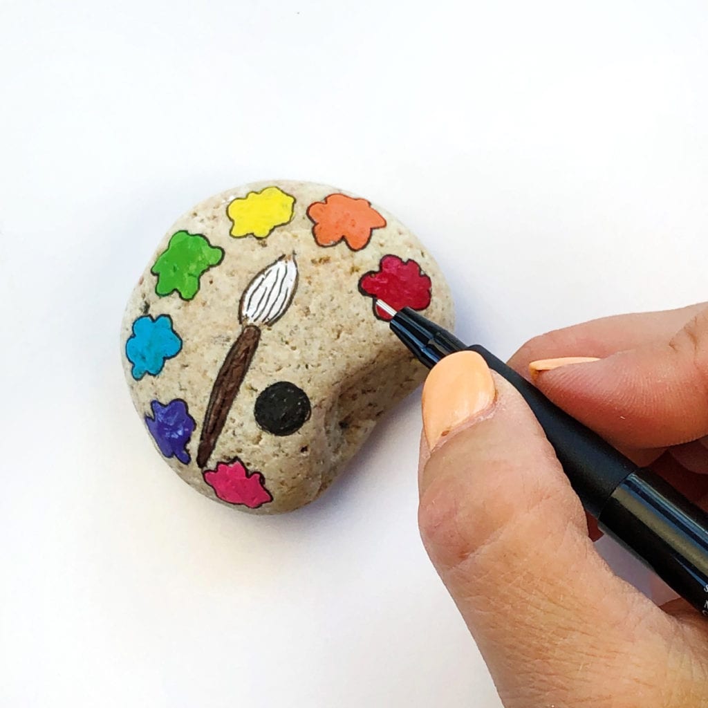 Ideia de pintura de pedra temática de arte