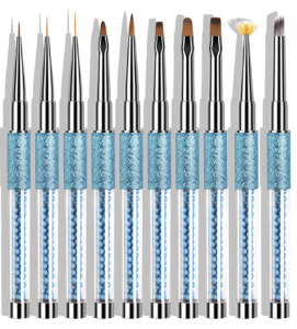 Pincéis para Aplicação de Arte das Unhas Kolinsky 10 peças com Tampas
