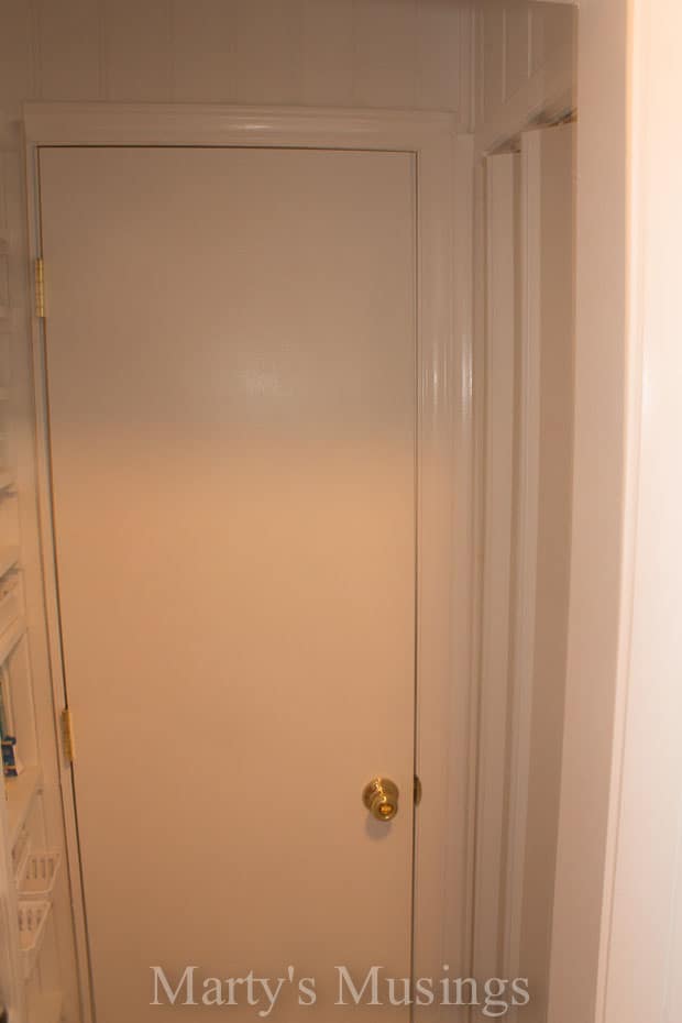 Uma visão próxima de uma porta