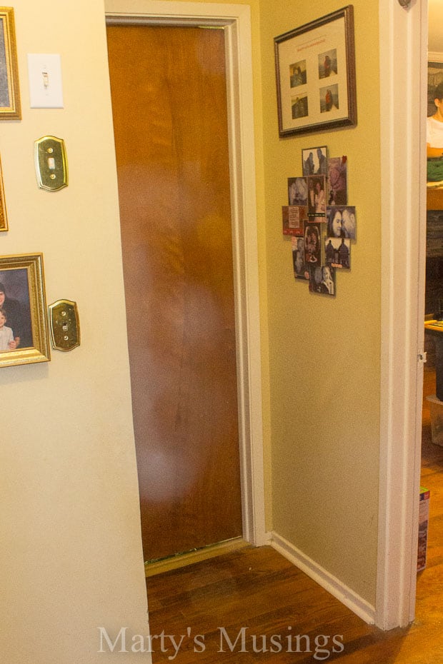 Uma visão próxima de uma porta
