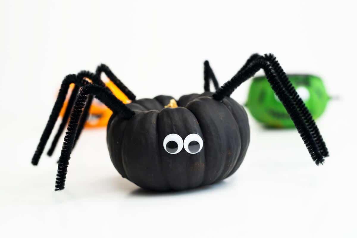 Mini abóbora do Frankenstein, abóbora com cara engraçada, abóbora de aranha.