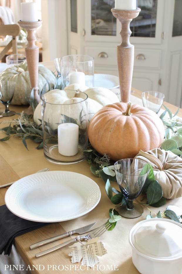 Decoração de mesa de Ação de Graças