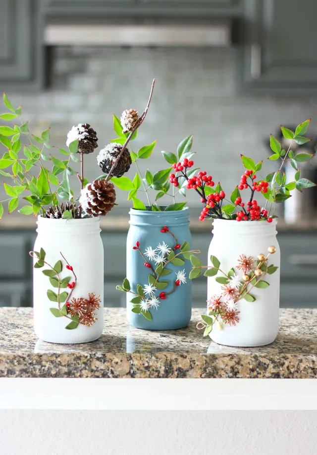 Vasos pintados para o feriado
