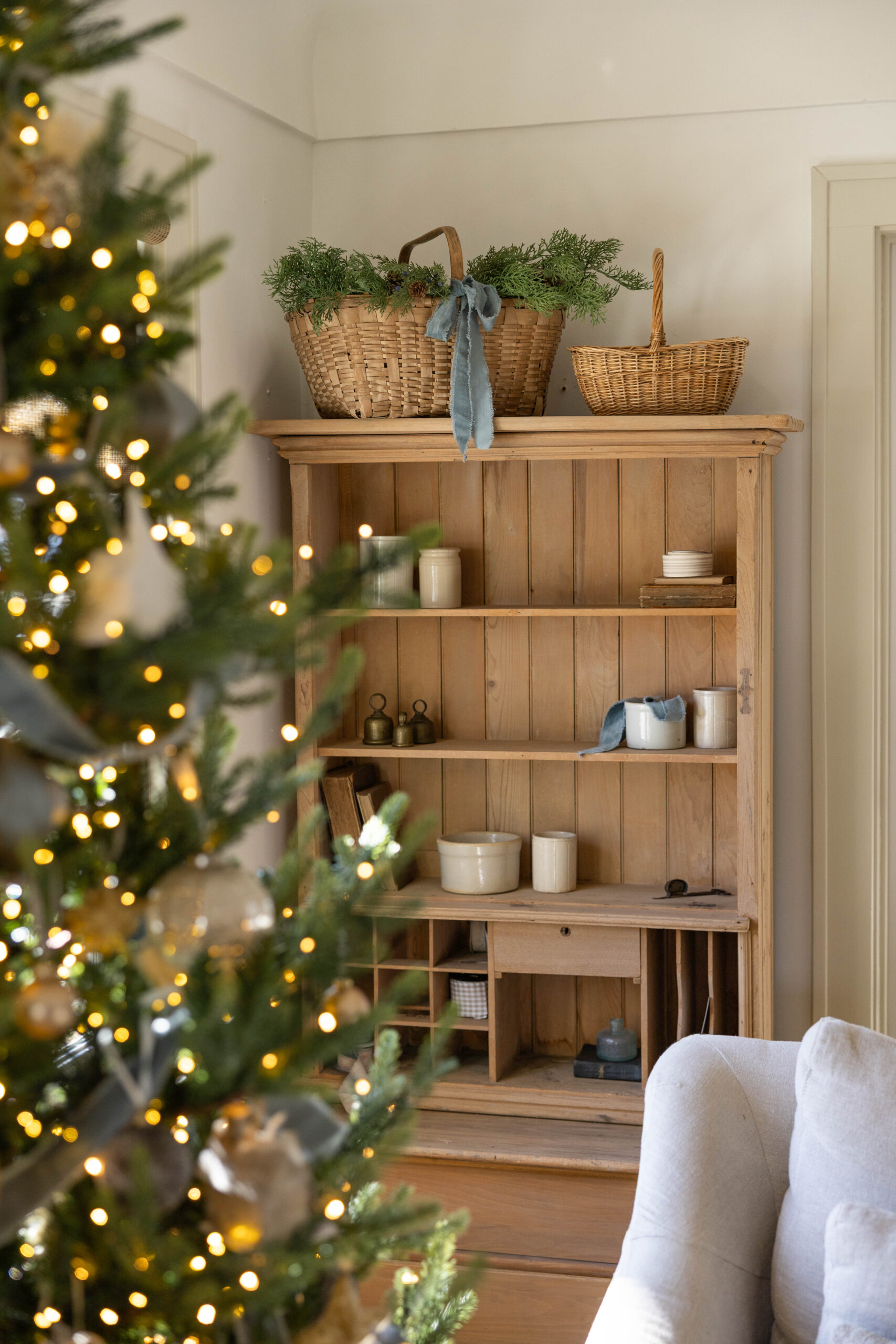 Decoração na prateleira de Natal