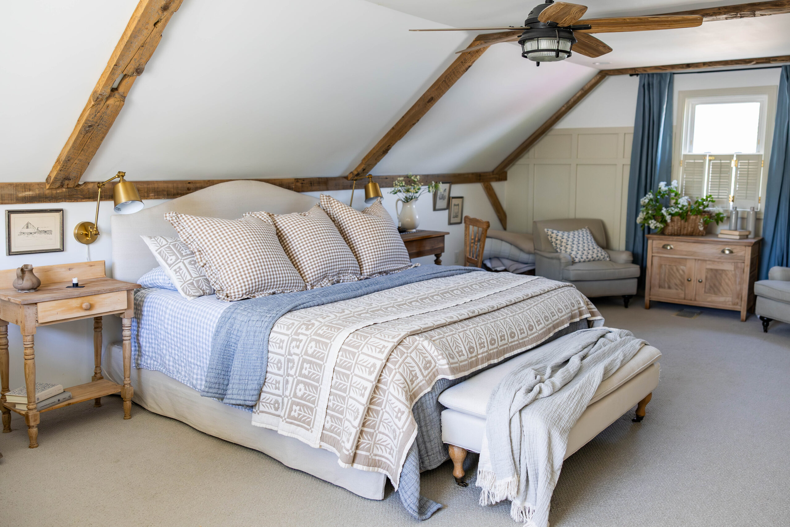Atualização da roupa de cama estilo cottage