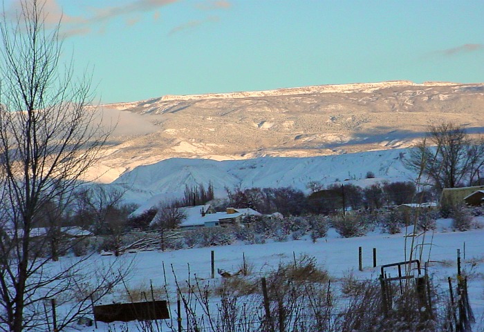 Cena de inverno de Delta, Colorado - Lado ocidental das Montanhas Rochosas.