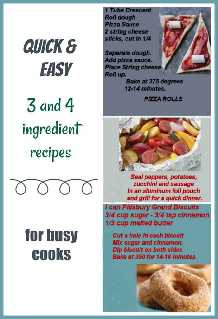 Receitas com 3 e 4 ingredientes
