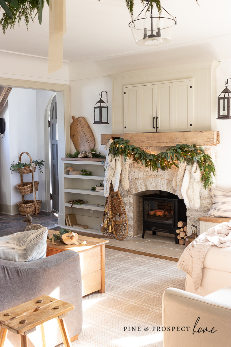 Lareira da Sala de Estar no Estilo Cottage