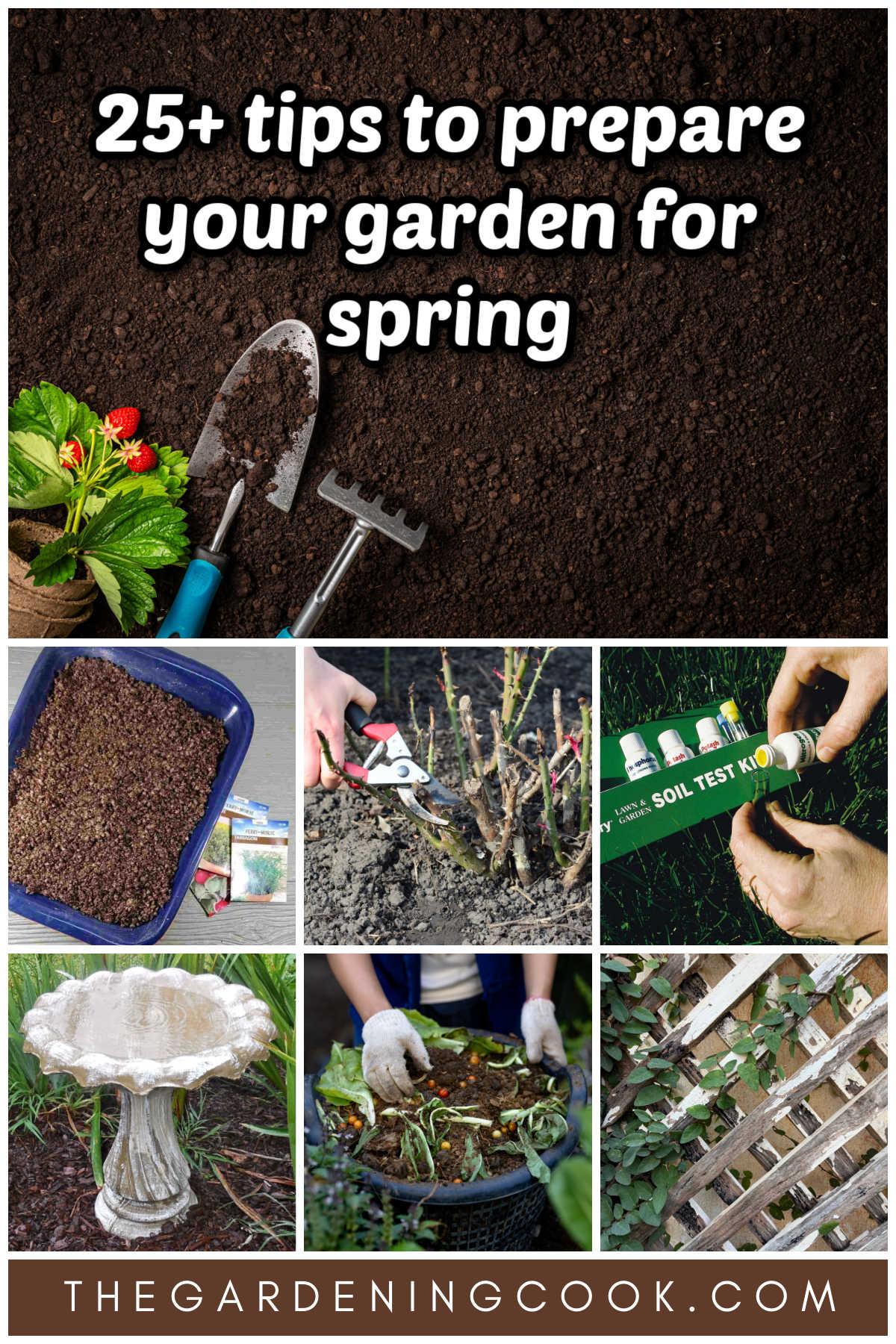 25 dicas para preparar seu jardim para a primavera, incluindo teste do solo, início de sementes, poda de rosas e muito mais.