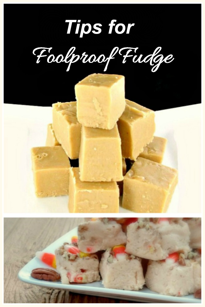 Pilhas de fudge com texto que diz